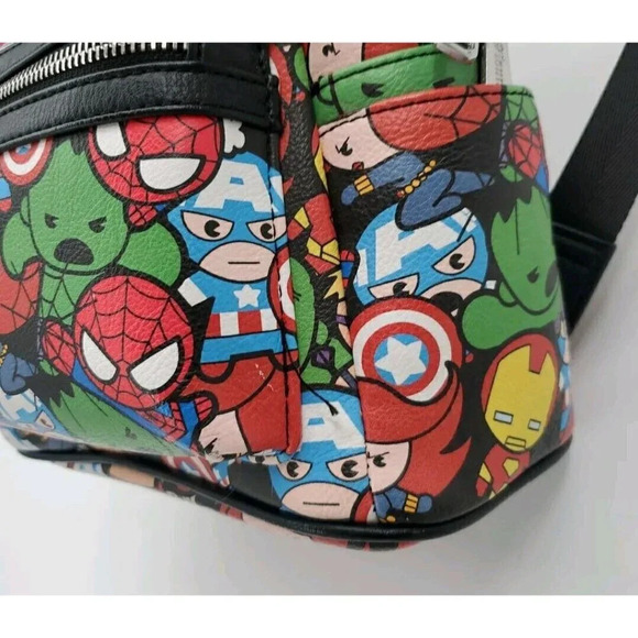 Loungefly OG Marvel Chibi Avengers Mini Backpack Black Widow Captain America EUC - Picture 8 of 16